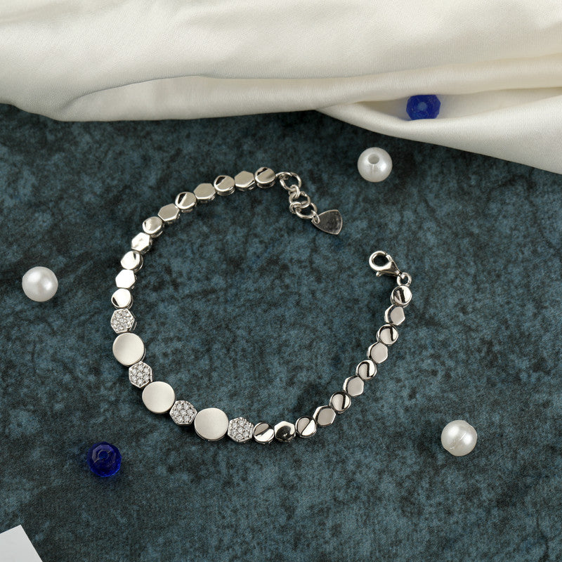 Stylish Timeless 925 Silver Bracelet – Ideal silver gift for Diwali, Karva Chauth & special occasions.