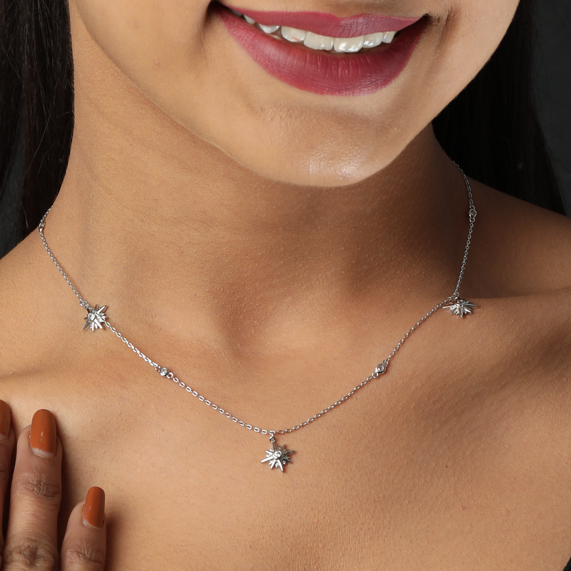 925 Silver Sparkling Stargazer Necklace