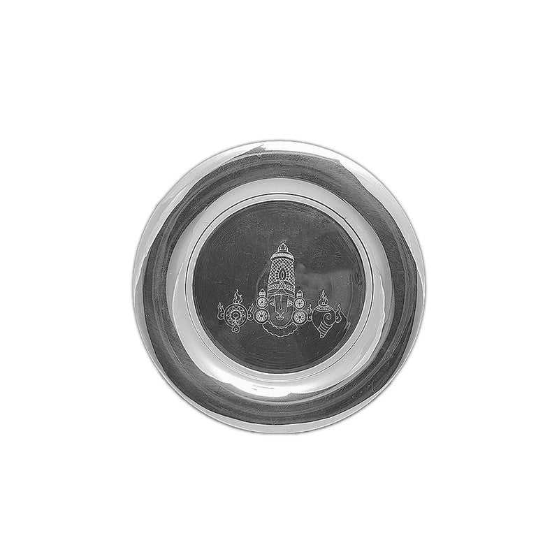 925 Silver Tirupati Balaji Imprint Prashad Plate for Puja