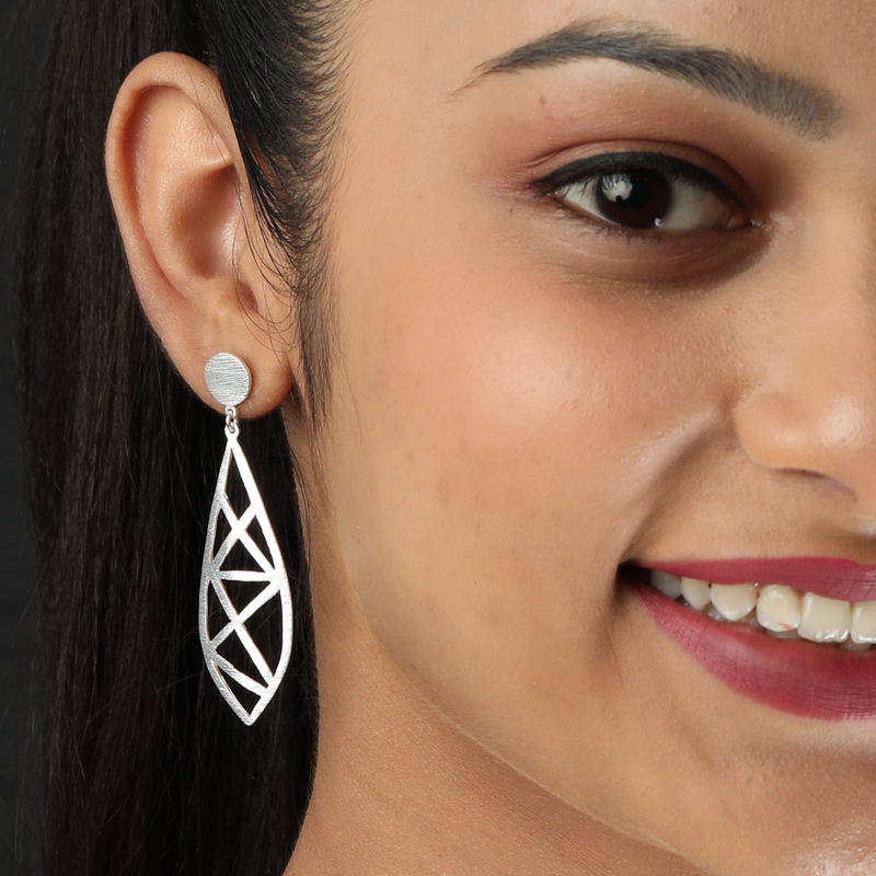 Geometric Silver Earrings