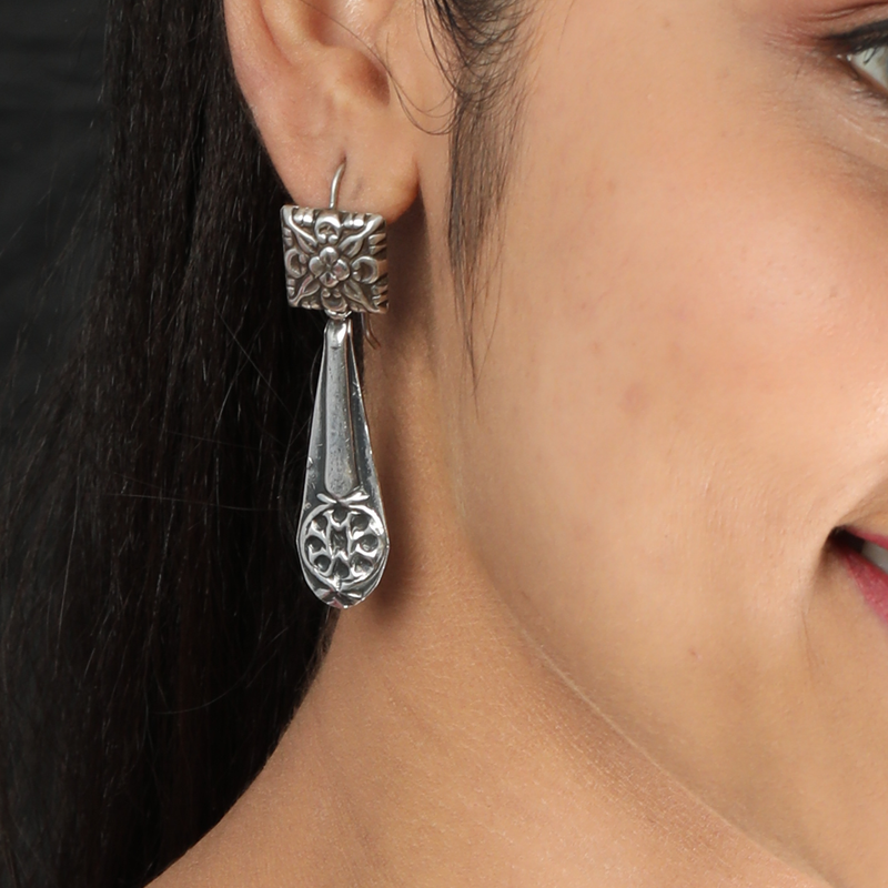 925 Silver Armor Earrings - Edgy & Bold