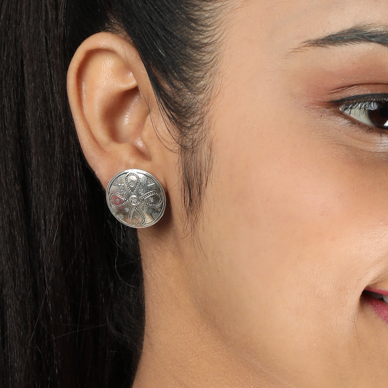 925 Silver Leaf Stud Earrings