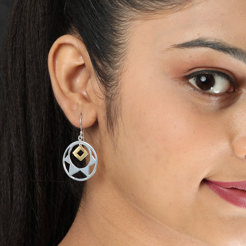 Glittering Gems Silver Earrings