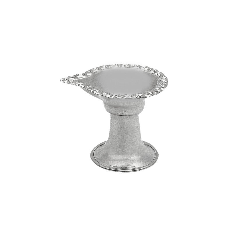 925 Silver Long Stand Diya for Temple Puja