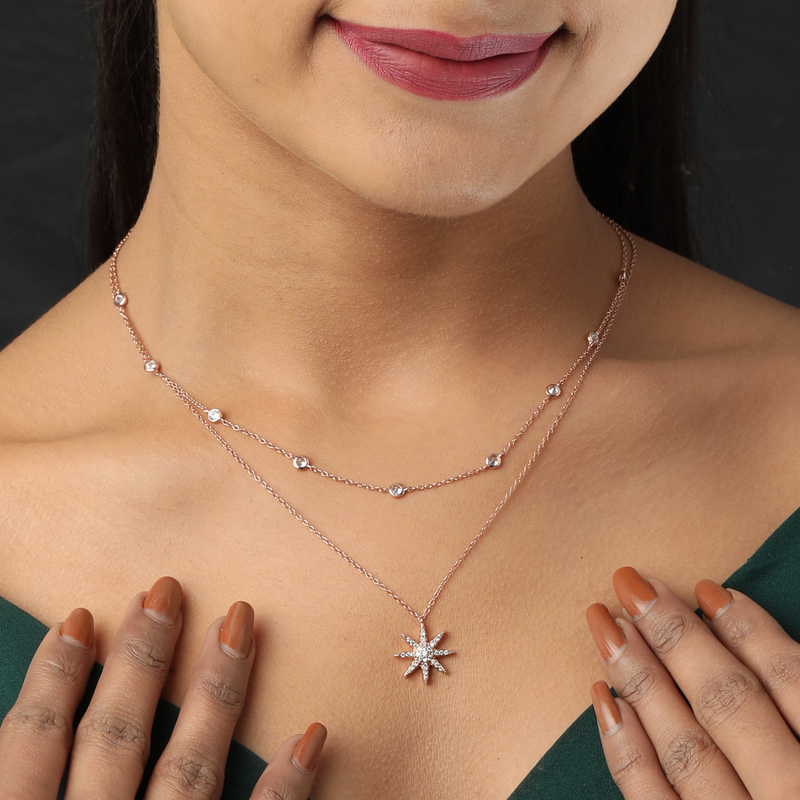 Rose Gold Layered 925 Necklace