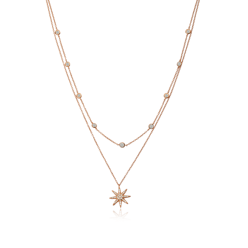 Rose Gold Layered 925 Necklace