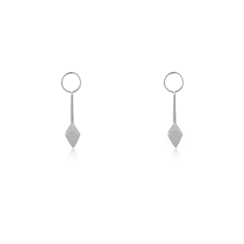 Angular Teardrop Silver Earrings