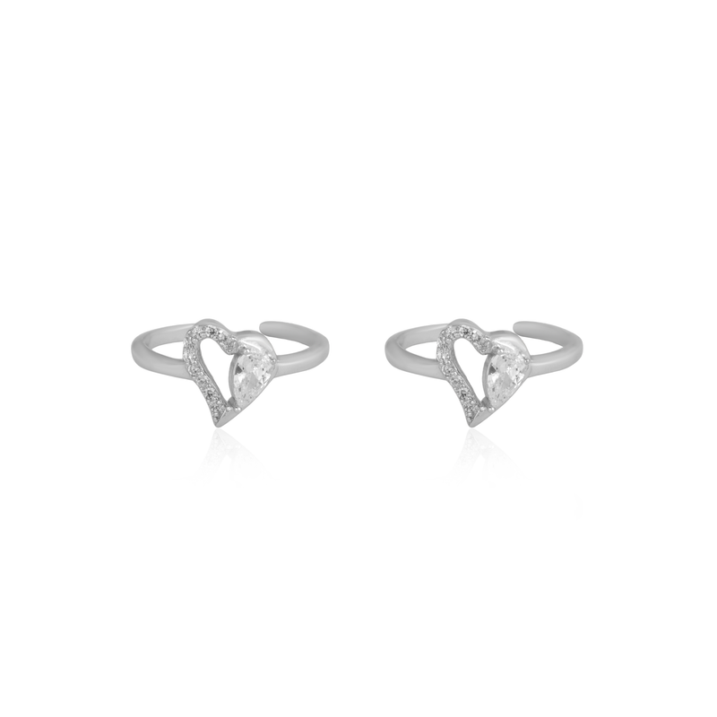 925 Silver Love Shine Toe Ring