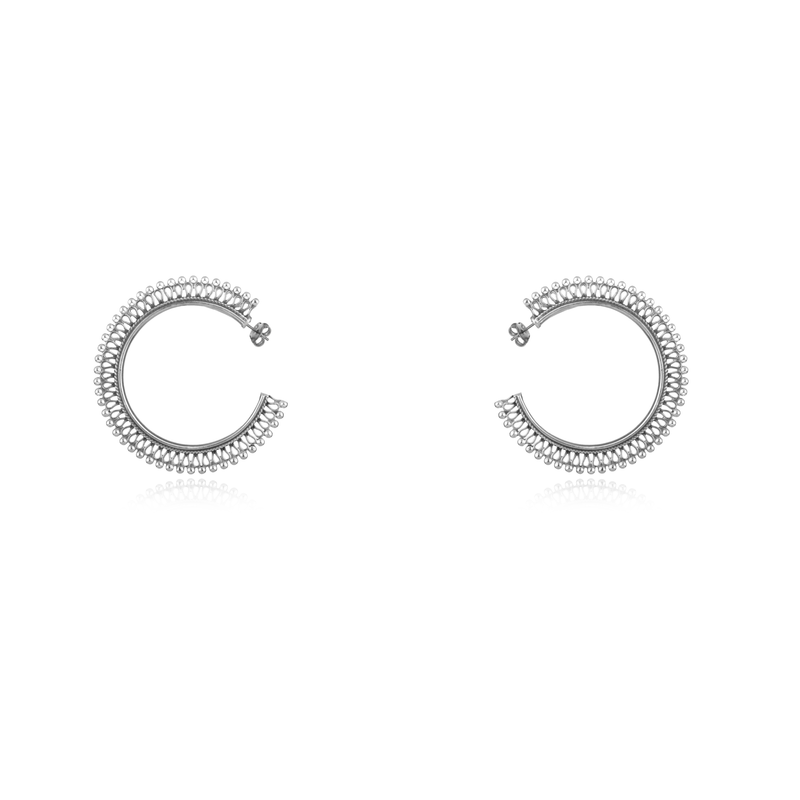 925 Silver Hollow Hoop Earrings