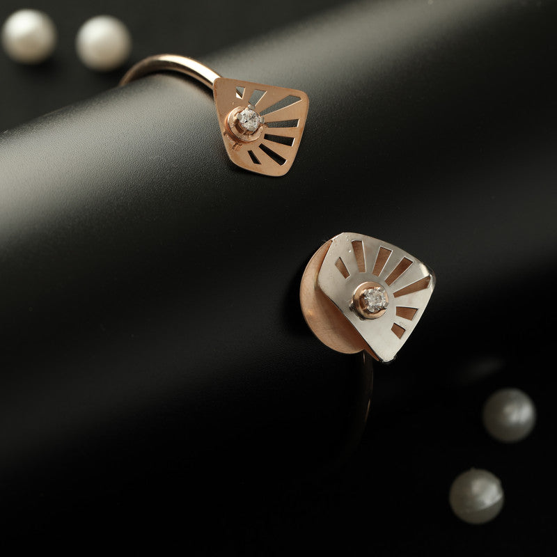 Close-up of Virgin Petal Silver Bracelet – sparkling festive silver jewelry for women