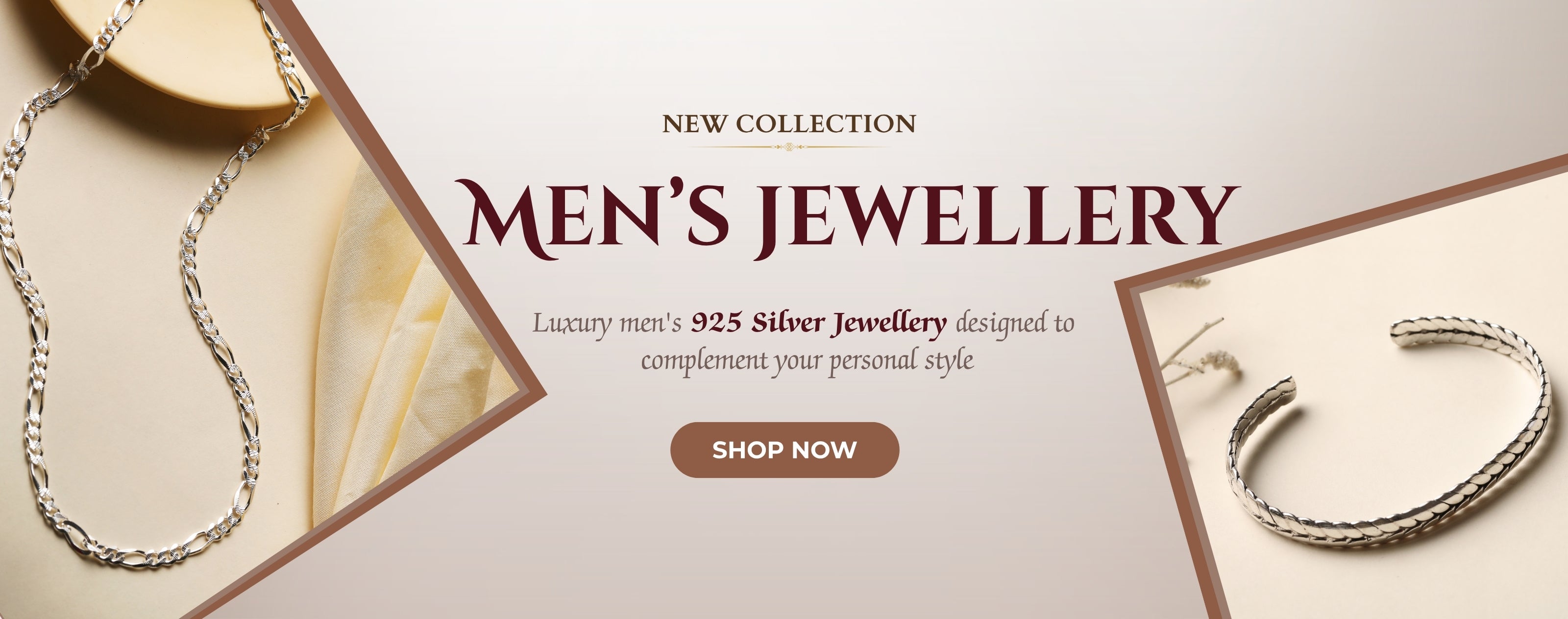 Luxury men's 925 silver jewellery collection – chains & bracelets from Silviya