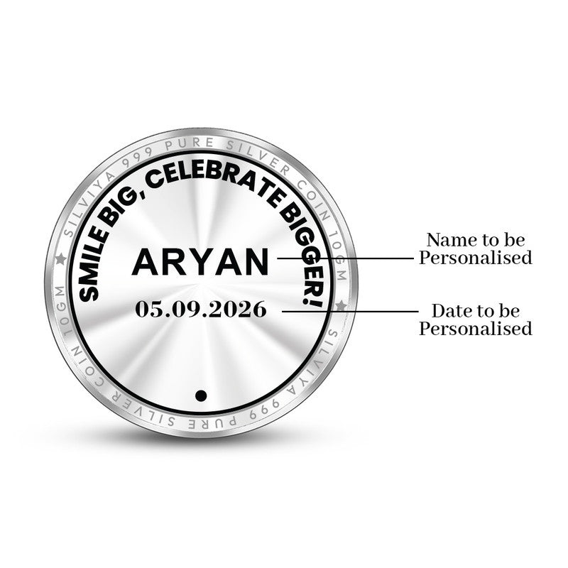Happy Birthday Bash Personalized 999 Pure Silver Round Coin