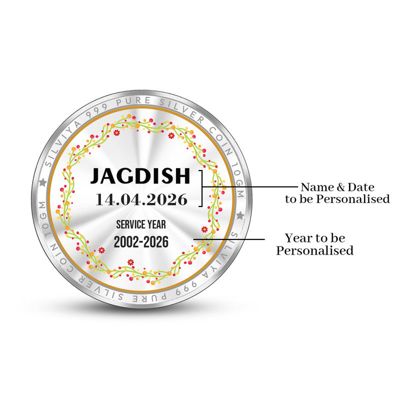 Office Retirement Personalized 999 Pure Silver Round Coin