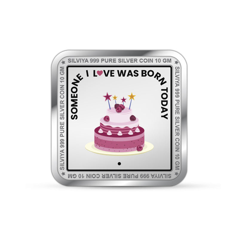Happy Birthday 999 Pure Silver Coin Square Shape