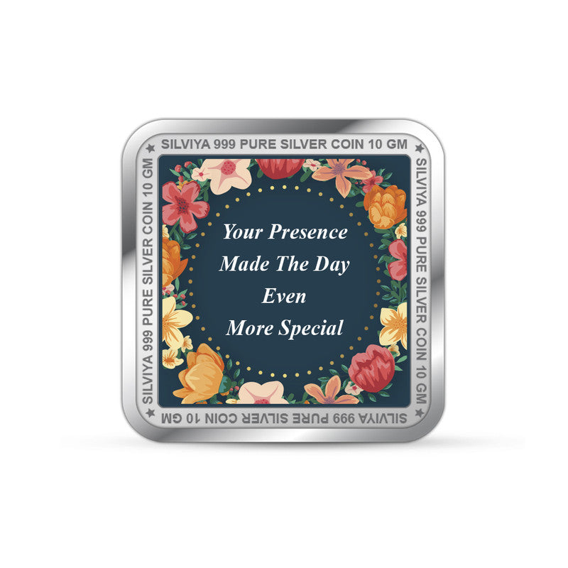 New Office Opening Customized 999 Pure Silver Square Coin