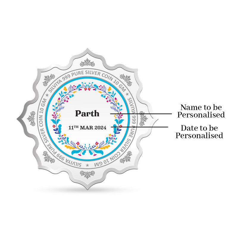 Birthday Special 999 Pure Photo Customized Silver Coin Lotus