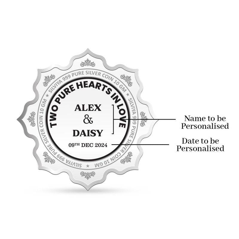 Customized Dazzling Wedding Gift 999 Pure Silver Coin Lotus