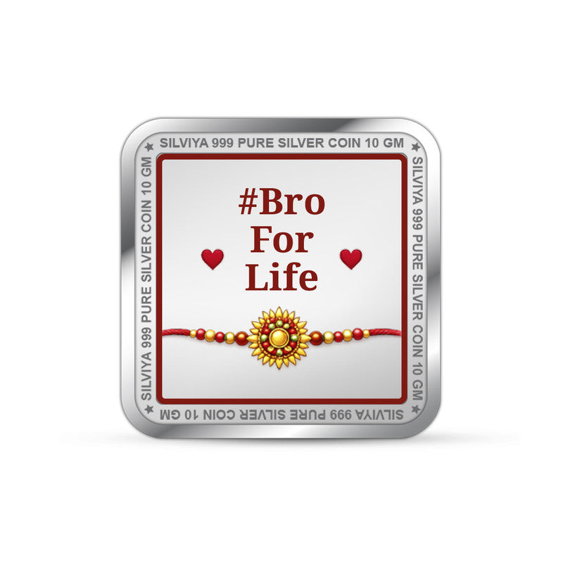 Rakshabandhan 999 Pure Silver Coin Square Shape