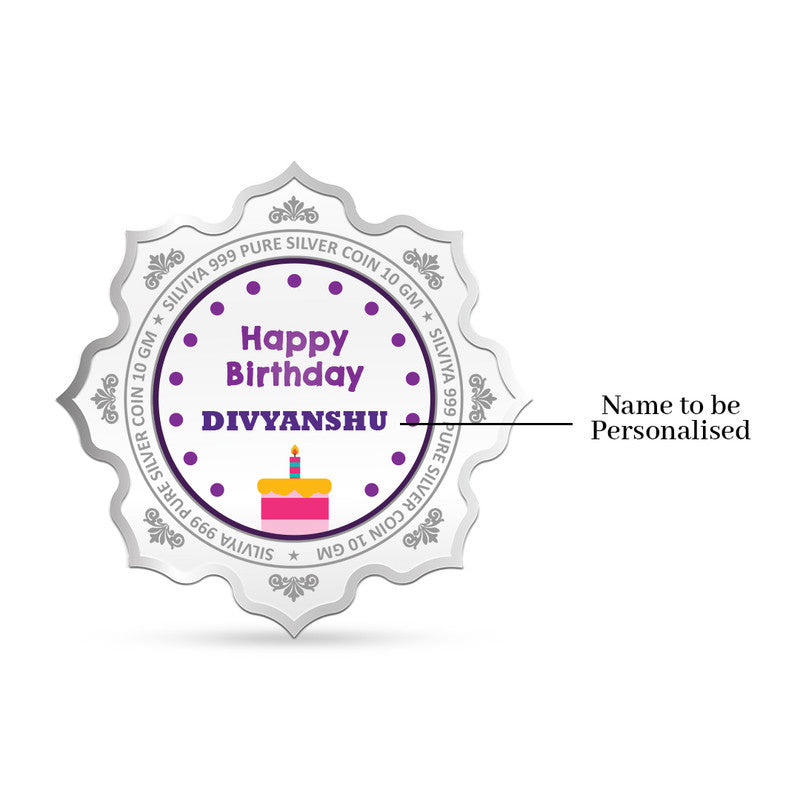 Customized 999 Pure Silver Birthday Coin Gift Lotus Shape
