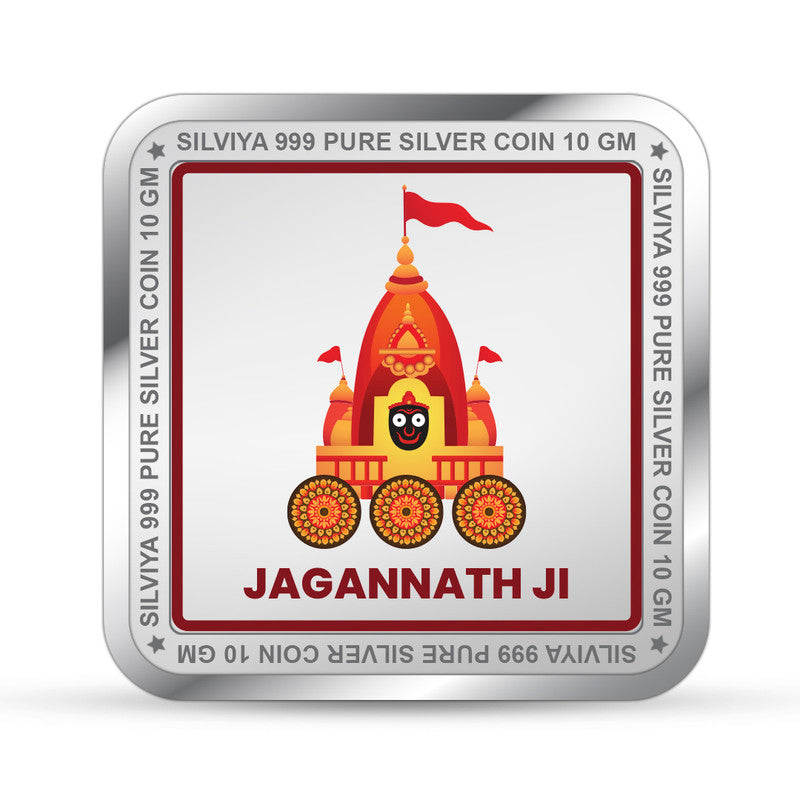 Bhagwan Jagannath Ji 999 Pure Silver Coin Square Shape