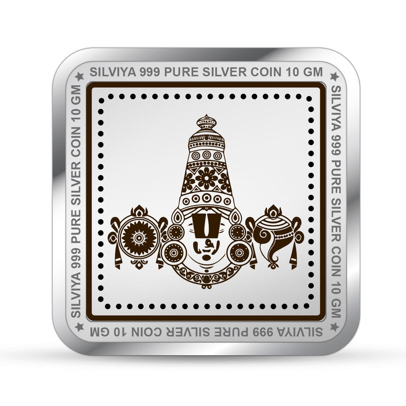 Tirupati Bala Ji Maharaj 999 Pure Silver Coin Square