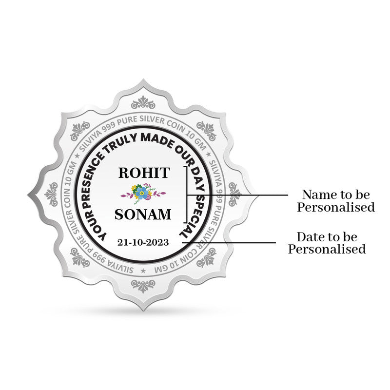 Customized 25 Anniversary Gift 999 Pure Silver Coin Lotus