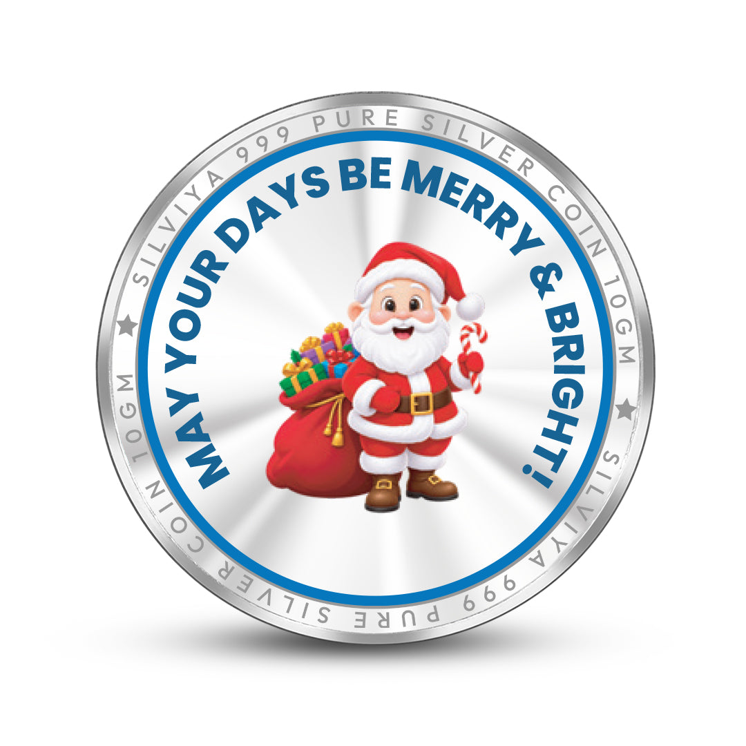 Merry Christmas 999 Pure Silver Coin Round Shape