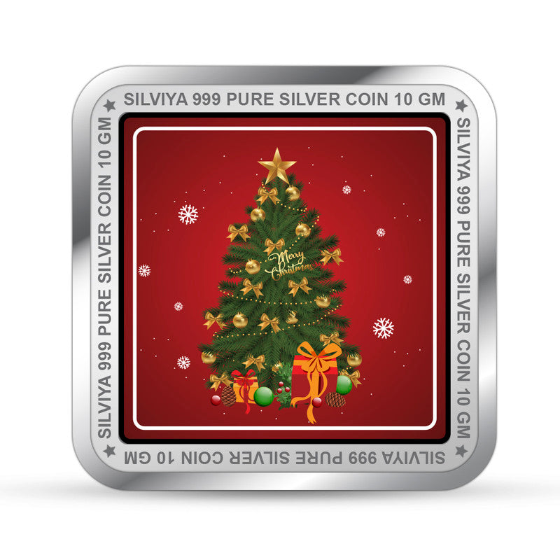 X-Mas 999 Pure Silver Coin Square Shape