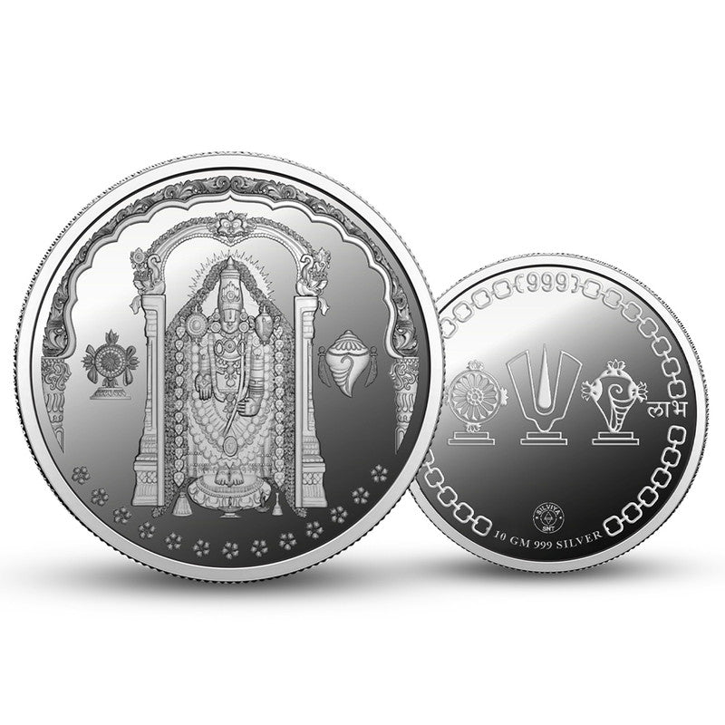 Tirupati Bala Ji Temple 999 Pure Silver Coin Round Shape