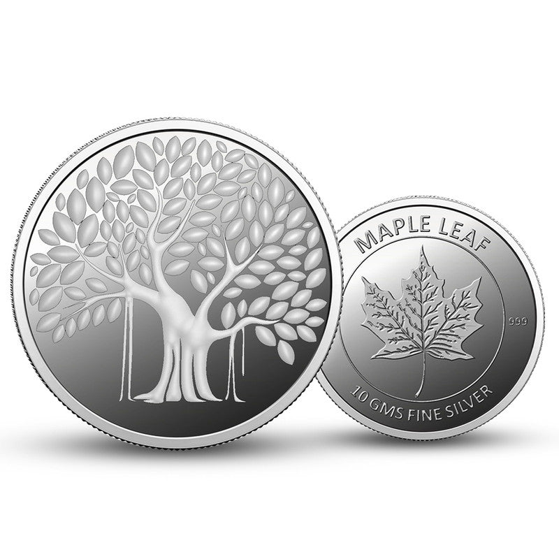 Banyan Tree 999 Pure Silver Coin Round Shape