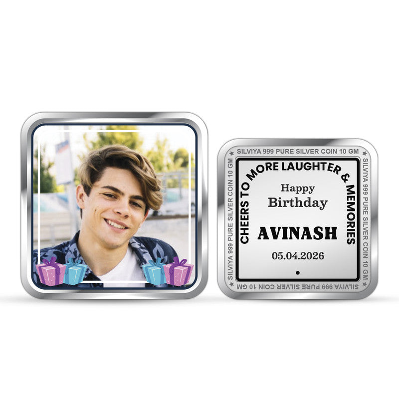Birthday Wishes Customized 999 Pure Silver Square Coin