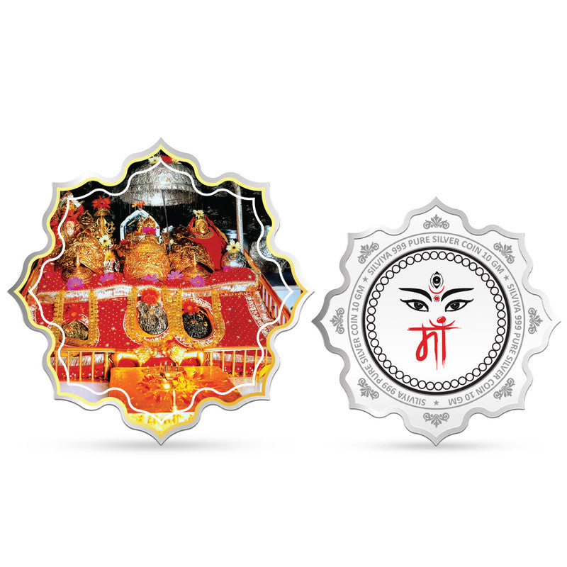 999 Silver Mata Vaishno Devi Coin for Devotees