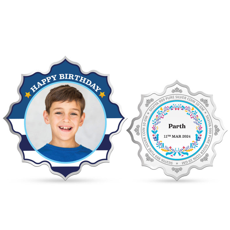 Birthday Special 999 Pure Photo Customized Silver Coin Lotus