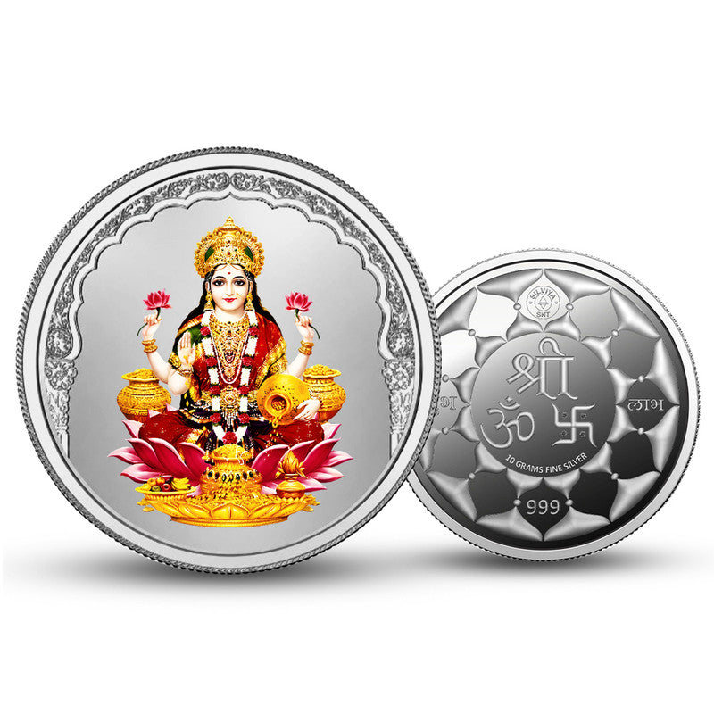 Lakshmi Ji 999 Pure Silver Coin Round Shape