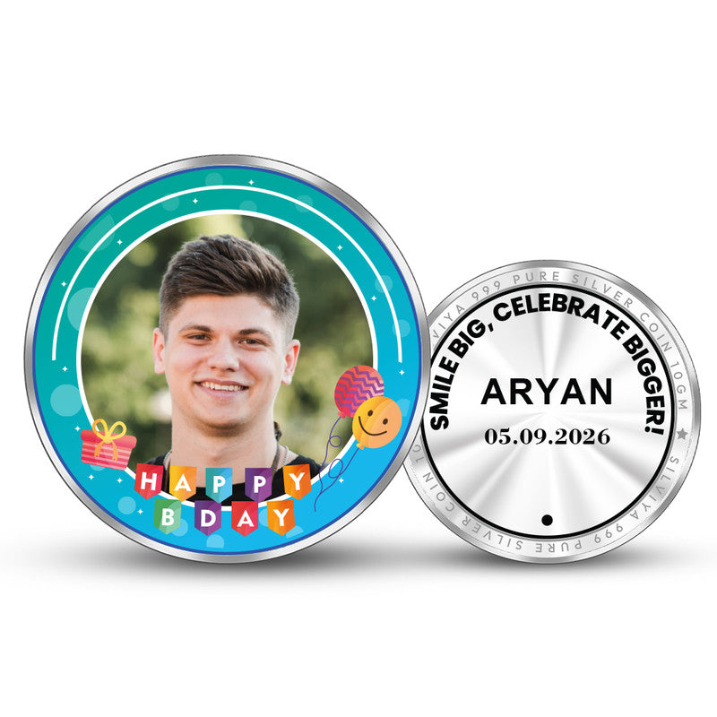 Happy Birthday Bash Personalized 999 Pure Silver Round Coin