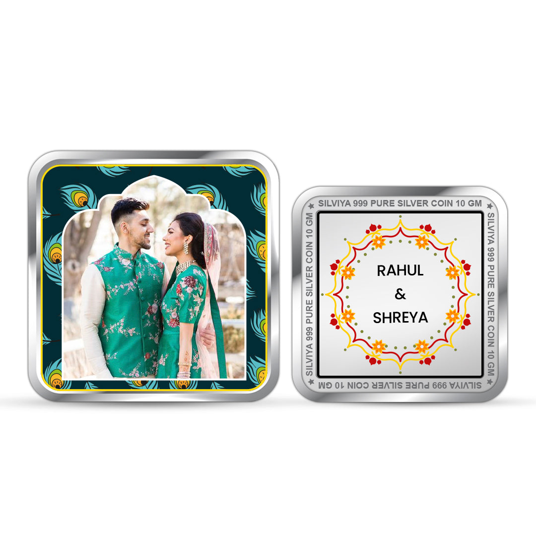 Make the Moment Square 999 Pure Silver Wedding Gift