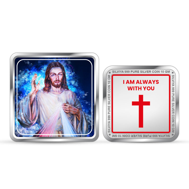 Jesuss 999 Pure Silver Coin Square Shape