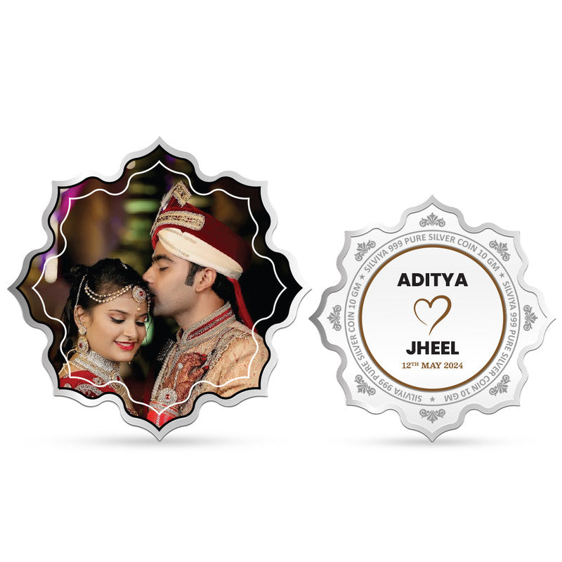 Customized Wedding Gift 999 Pure Silver Coin Lotus Shape