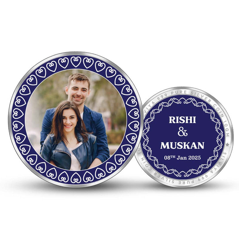 Personalized 999 Pure Silver Coin Ideal Wedding Gift Round