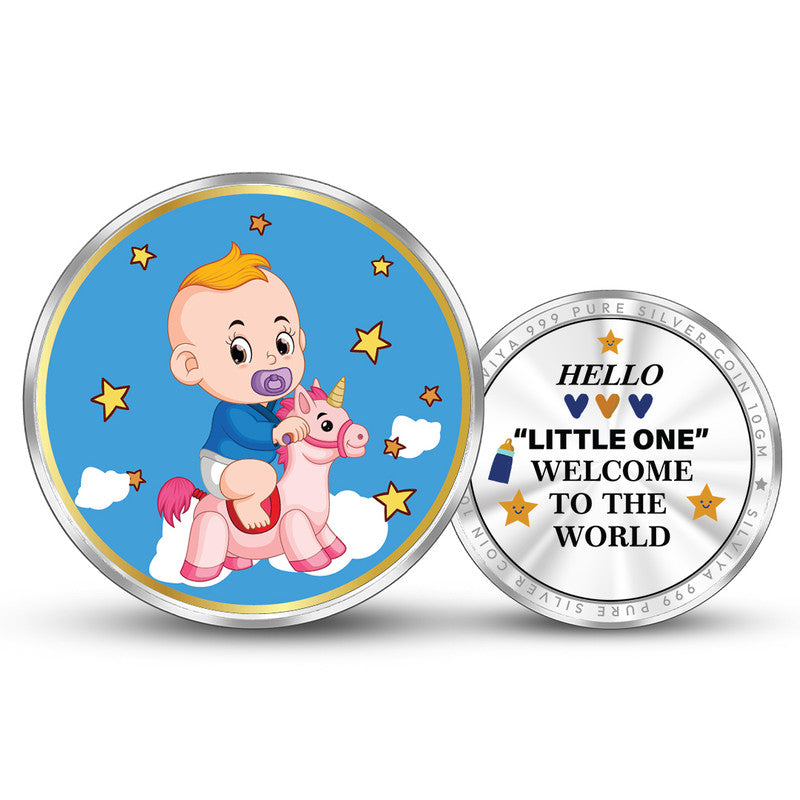 New Born Baby Welcom 999 Pure Silver Coin Round