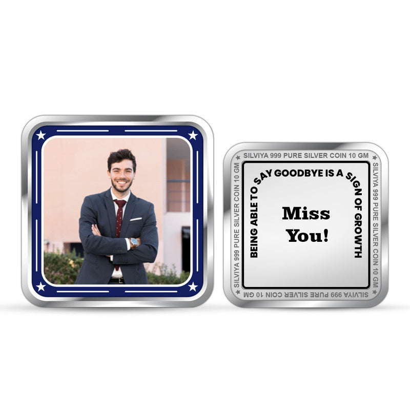 Personalized Office Faire Well 999 Pure Silver Coin Square