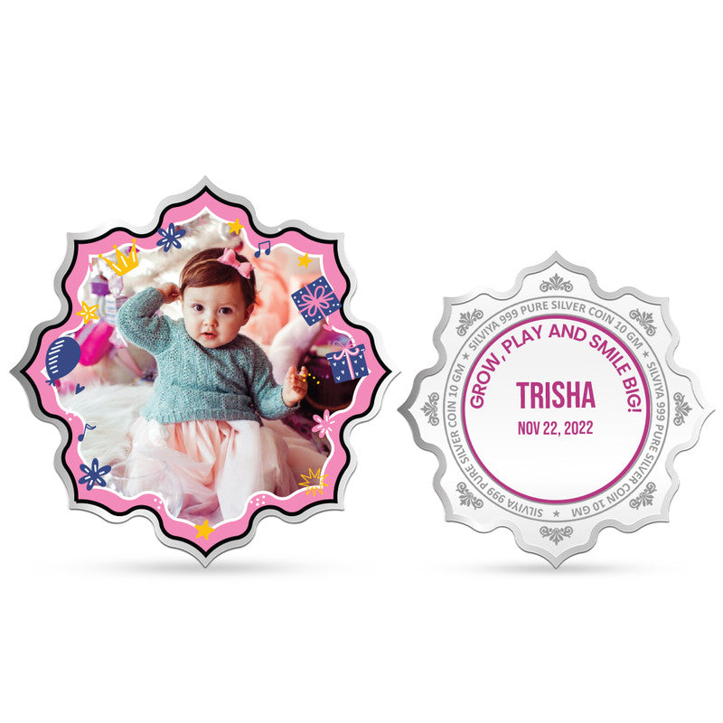 Pure Joy Custom 999 Pure Silver Coin for New Baby Lotus