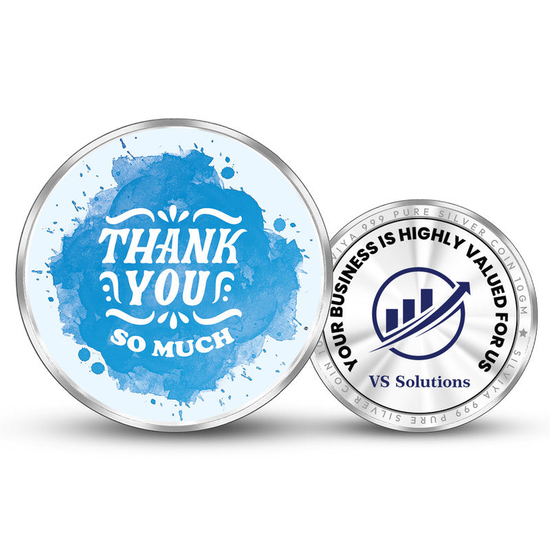 Personalized Business Thank You 999 Pure Silver Coin Round