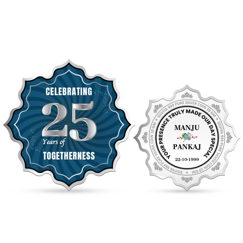 25th Anniversary 999 Pure Customized Silver Coin Lotus