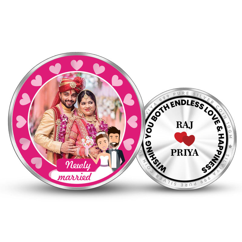 999 Pure Silver Memento Coin For Special Wedding Round Shape