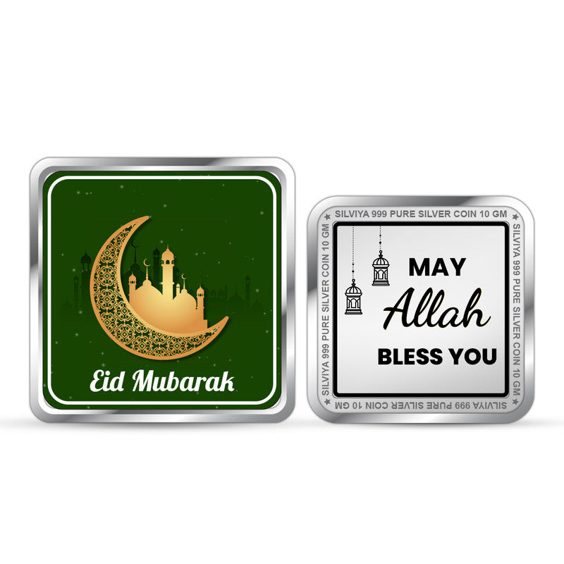 Eid 999 Pure Silver Coin Square Shape