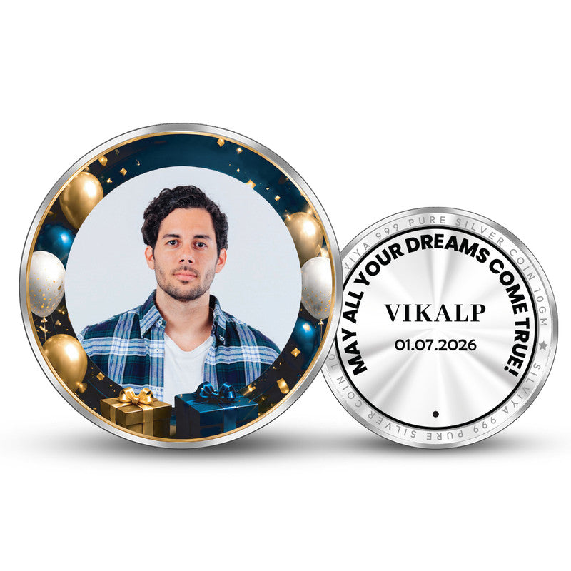 Happy Birthday Personalized 999 Pure Silver Coin Round Shape