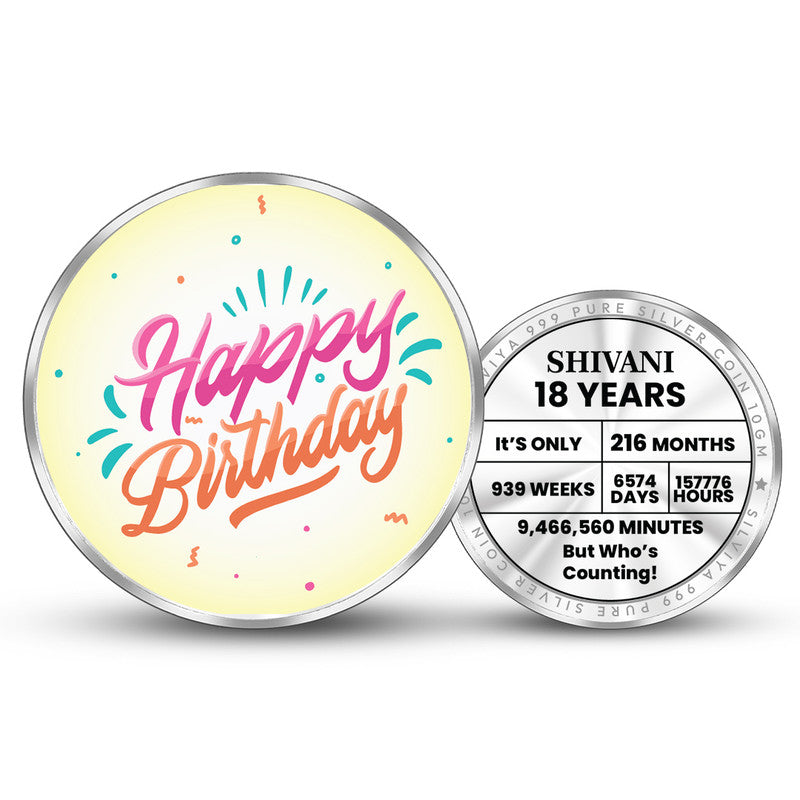 Personalized Birthday Unique 999 Pure Silver Coin Round