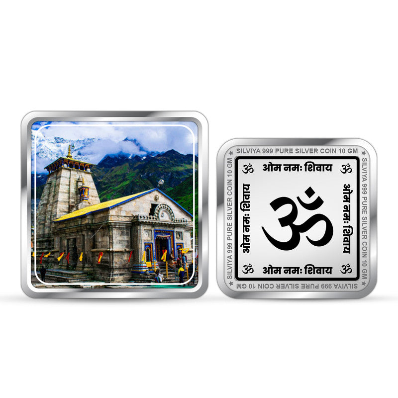 Kedarnath Dham 999 Pure Silver Coin Square Shape