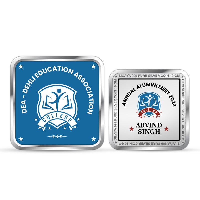 Personalized Alumni Reunion 999 Pure Silver Coin Gift Square